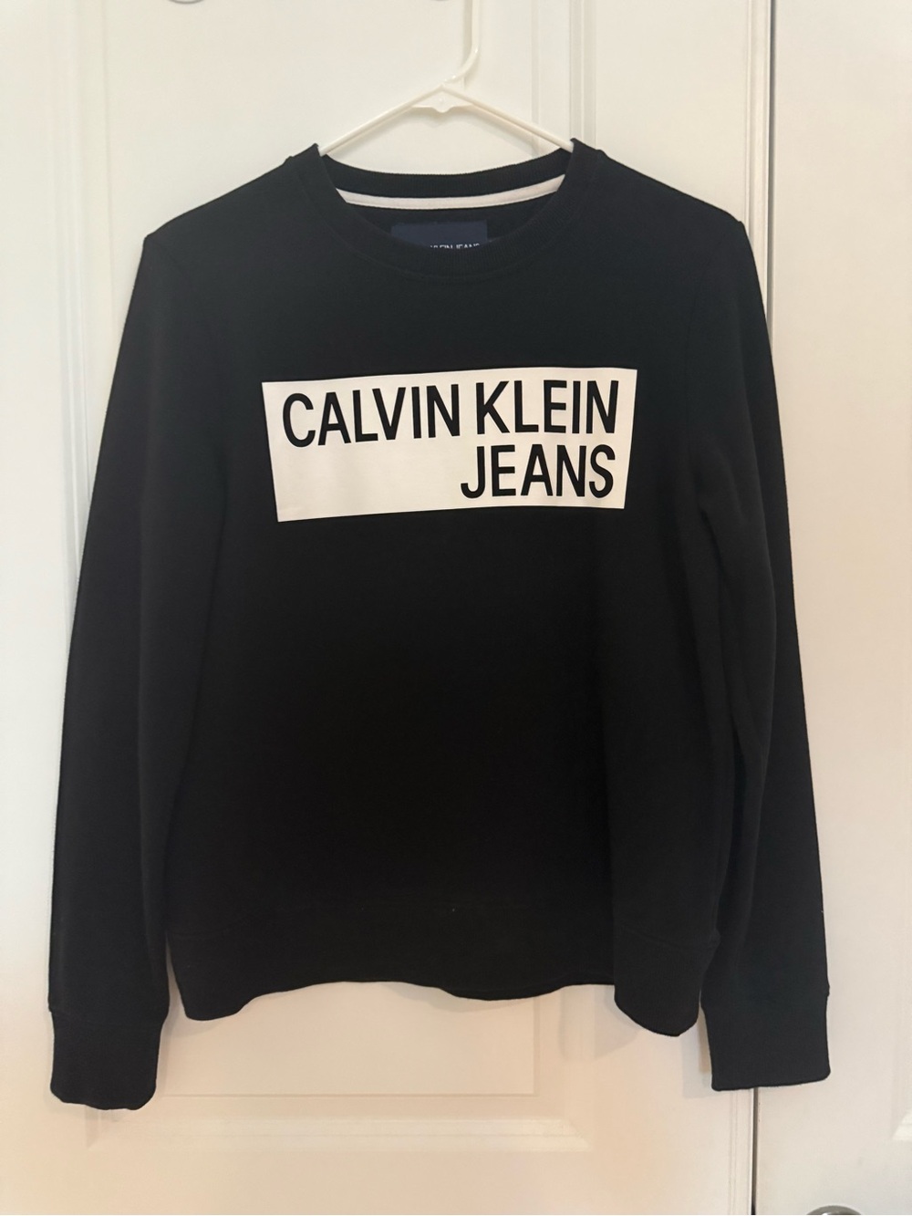 Calvin Klein Jeans Black Sweatshirt with White Logo Box